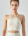 Crisscross Gathered Detail Cropped Sports Cami