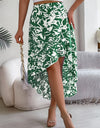 High-Low Printed High Waist Skirt