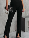 Front Slit Flare Leg Pants