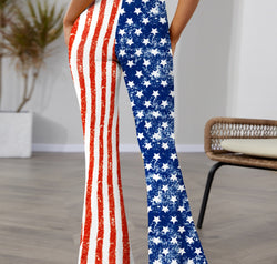 Star & Stripes High Waist Bootcut Pants