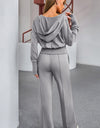 Dropped Shoulder Hoodie and Drawstring Pants Active Set