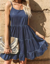 Spaghetti Strap Tiered Denim Dress