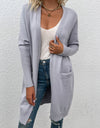 Open Front Long Sleeve Cardigan with Pockets