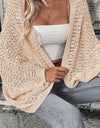 Openwork Open Front Long Sleeve Cardigan