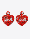 LOVE Beaded Heart Earrings