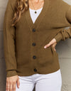 Zenana Kiss Me Tonight Full Size Button Down Cardigan in Olive