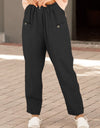 Button Detail Elastic Waist Pocket Pants