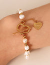 Freshwater Pearl Heart Charm Bracelet