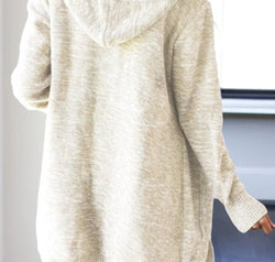 Heathered Open Front Cardigan with Pockets