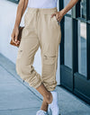 Drawstring Waist Zip Detail Joggers with Pockets