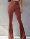 Ribbed High Waist Flare Pants