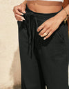 Texture Tied Wide Leg Pants