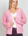 VERY J Eyelet Open Front Long Sleeve Cardigan