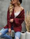 Cable-Knit Dropped Shoulder Cardigan