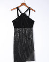 Sequin Fringe Detail Sleeveless Dress