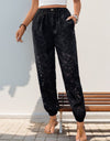 Pocketed Lace Elastic Waist Pants