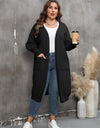 Plus Size Long Sleeve Pocketed Cardigan