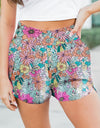 Floral Elastic Waist Shorts