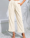 Buttoned  Straight Hem Long Pants