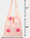 Fame Flower Pattern Knitted Tote Bag