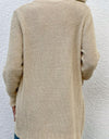 Open Front Rib-Knit Cardigan with Pockets