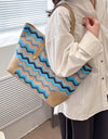 Chevron Straw Tote Bag