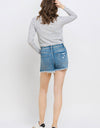 Vervet by Flying Monkey Distressed Raw Hem Denim Shorts