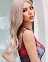 13*2" Lace Front Wigs Synthetic Long Wave 24" 150% Density in Medium Blonde Highlights