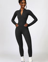 Half Zip Long Sleeve Active Jumpsuit