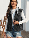 Pocketed Button Up Hooded Denim Jacket