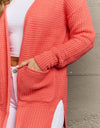 Zenana Bright & Cozy Full Size Waffle Knit Cardigan