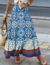 Geometric Elastic Waist Maxi Skirt