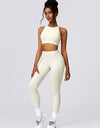 Cutout Cropped Sport Tank and Leggings Set