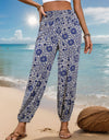 Printed Elastic Waist Pants