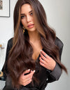 Full Machine Long Wave Synthetic Wigs 26''