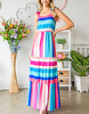 Striped Sleeveless Maxi Dress