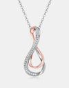 925 Sterling Silver Inlaid Moissanite Infinity Pendant Necklace