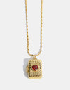 Heart Zircon Box Pendant Copper Necklace