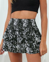 Printed Frill Trim Smocked Mini Skirt