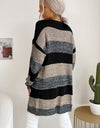 Striped Long Sleeve Duster Cardigan