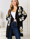 Floral Button Down Longline Cardigan