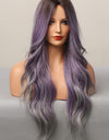 Elegant Wave Full Machine Synthetic Wigs in Purple 26''