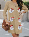 Sequin Santa Button Up Long Sleeve Cardigan