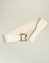 Multicolored Leaf Buckle Elastic Belt