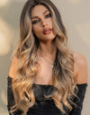 13*2" Lace Front Wigs Synthetic Long Wave 26" 150% Density