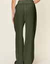 Double Take Full Size Texture Drawstring Wide Leg Pants