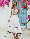 Tied Contrast Trim High Waist Skirt