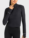 Mock Neck Half Zip Long Sleeve Sport Top