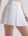 Pleated Elastic Waistband Sports Skirt