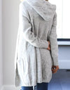 Heathered Open Front Cardigan with Pockets